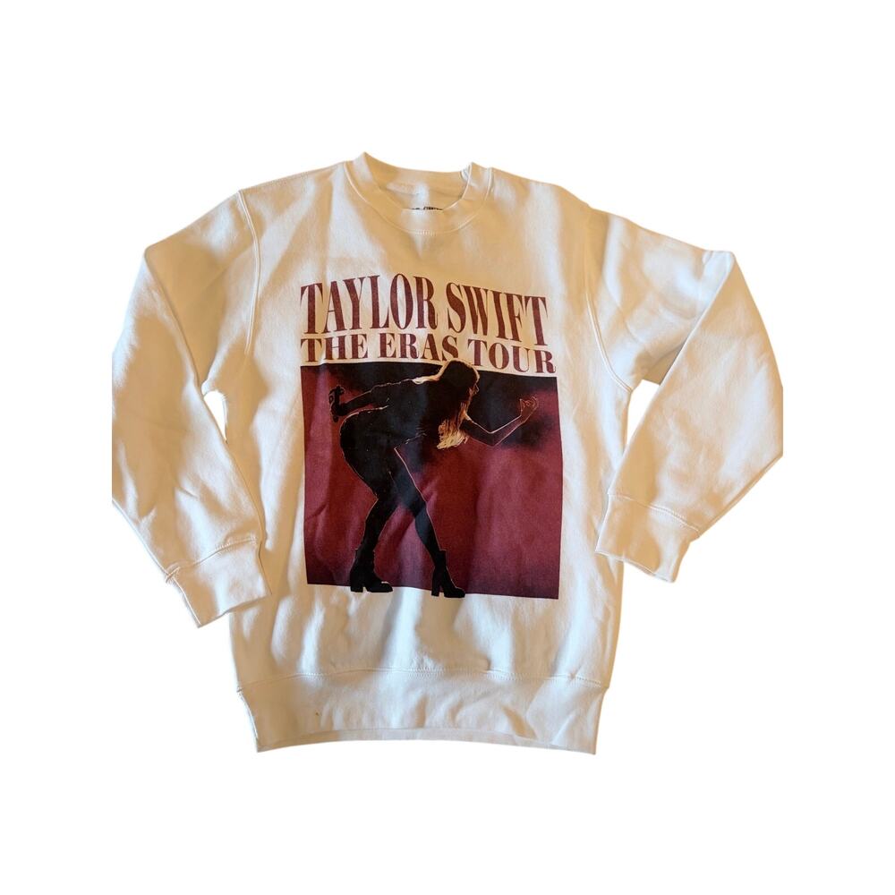 Taylor Swift The Eras Tour Cream Crewneck Sweatshirt Size Small Concert Merch